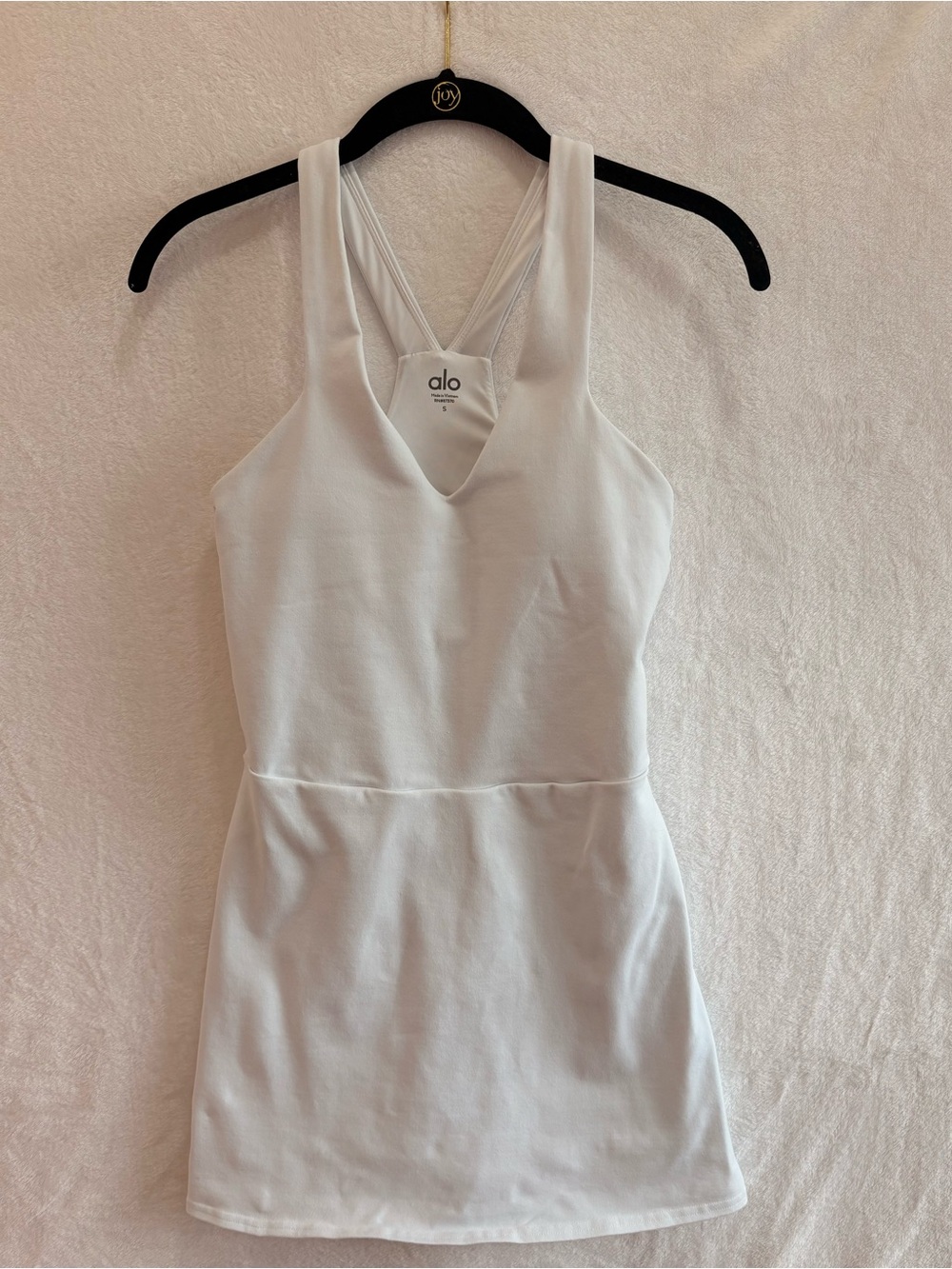Alo Yoga White Tennis Dress Romper Built In Shorts Shelf Bra Women's Small - Picture 1 of 14